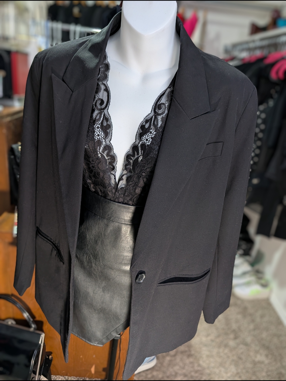 Worthington Black Women's Blazer with Notched Lapel